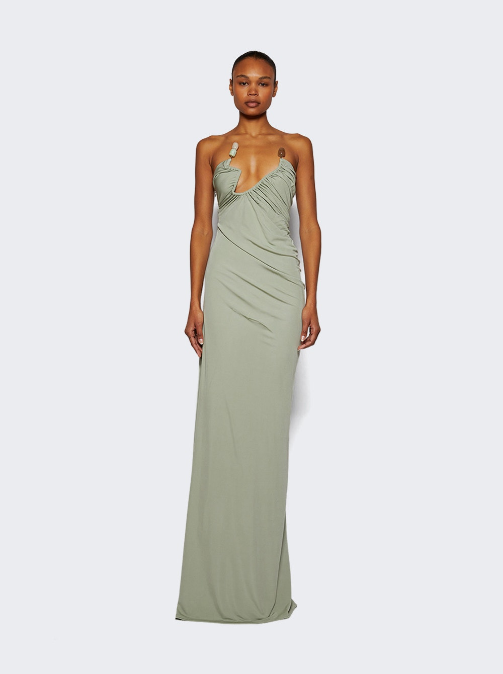 Odessa Arced Strapless Gown Sage - 2