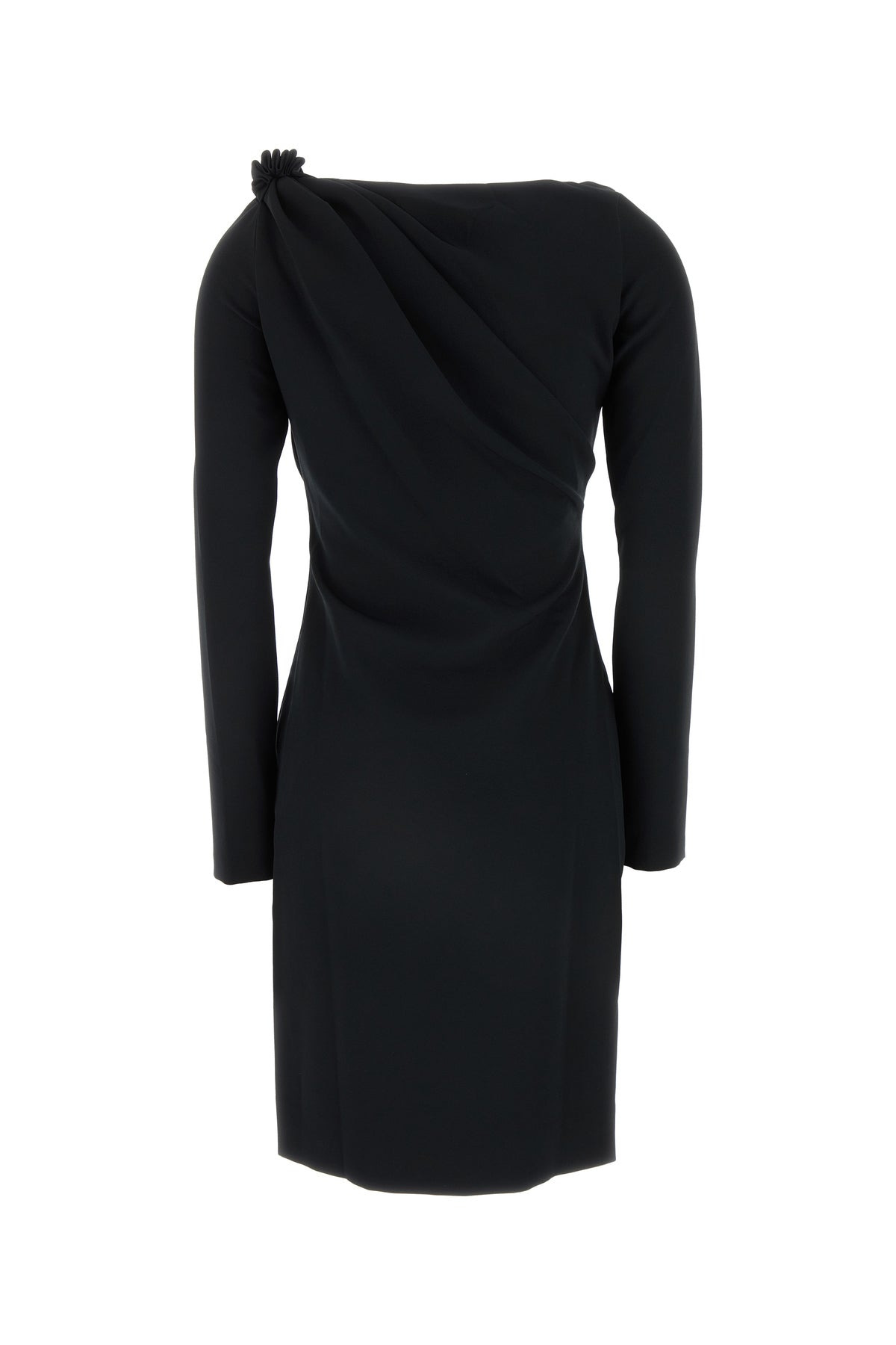 Black stretch polyester blend dress - 2