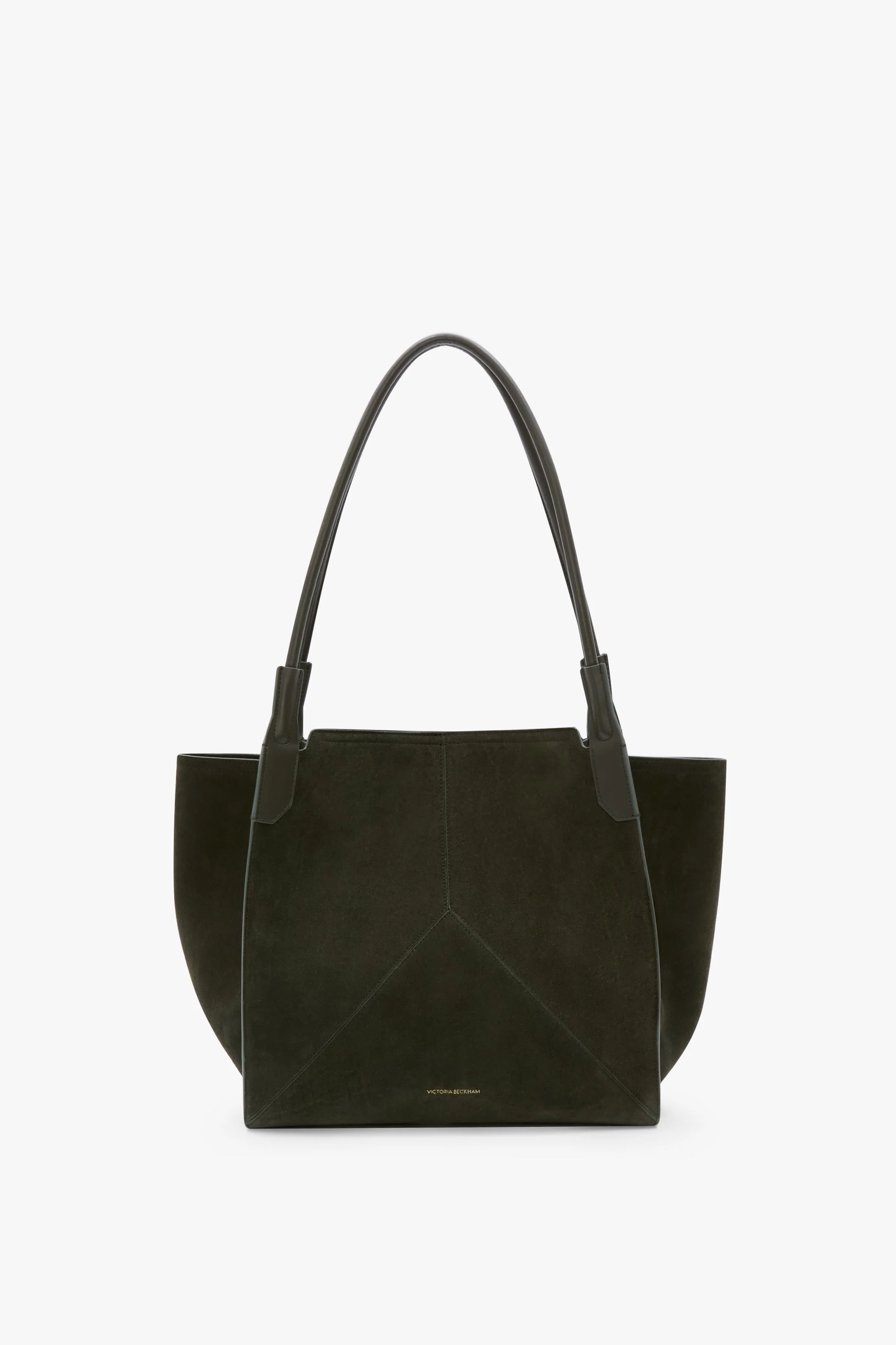 Victoria Tote In Dark Olive Suede - 1