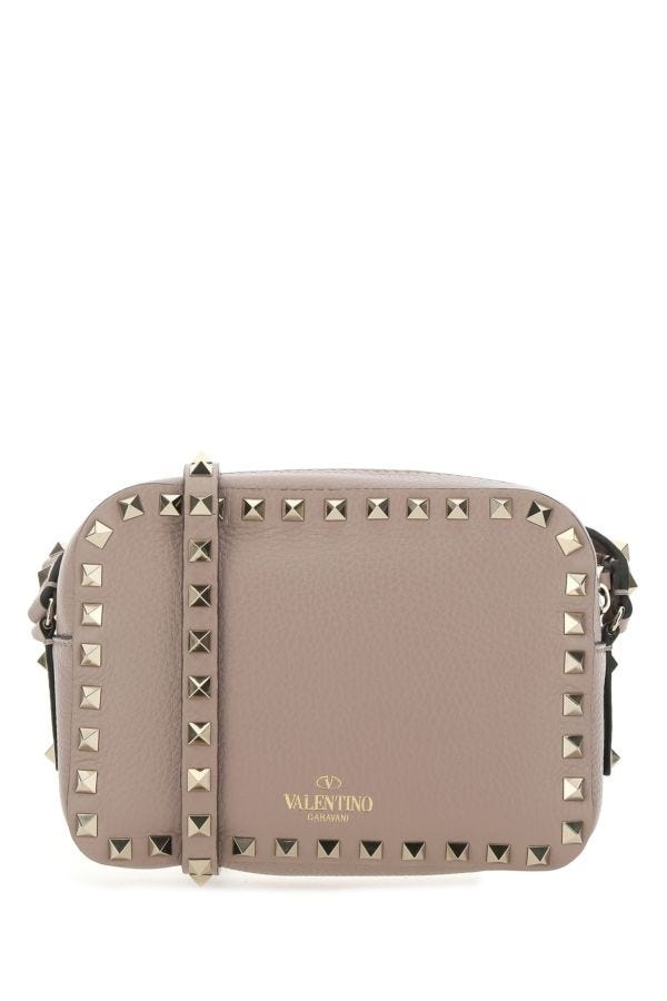 Antiqued pink leather Rockstud crossbody bag - 3