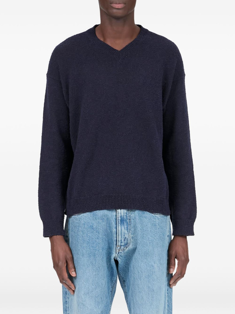 V-neck stitched sweater 1