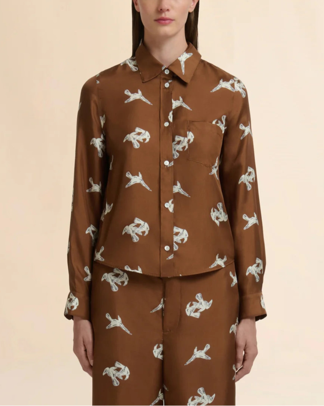 RAVENS SILK TWILL PRINTED BLOUSE - 2