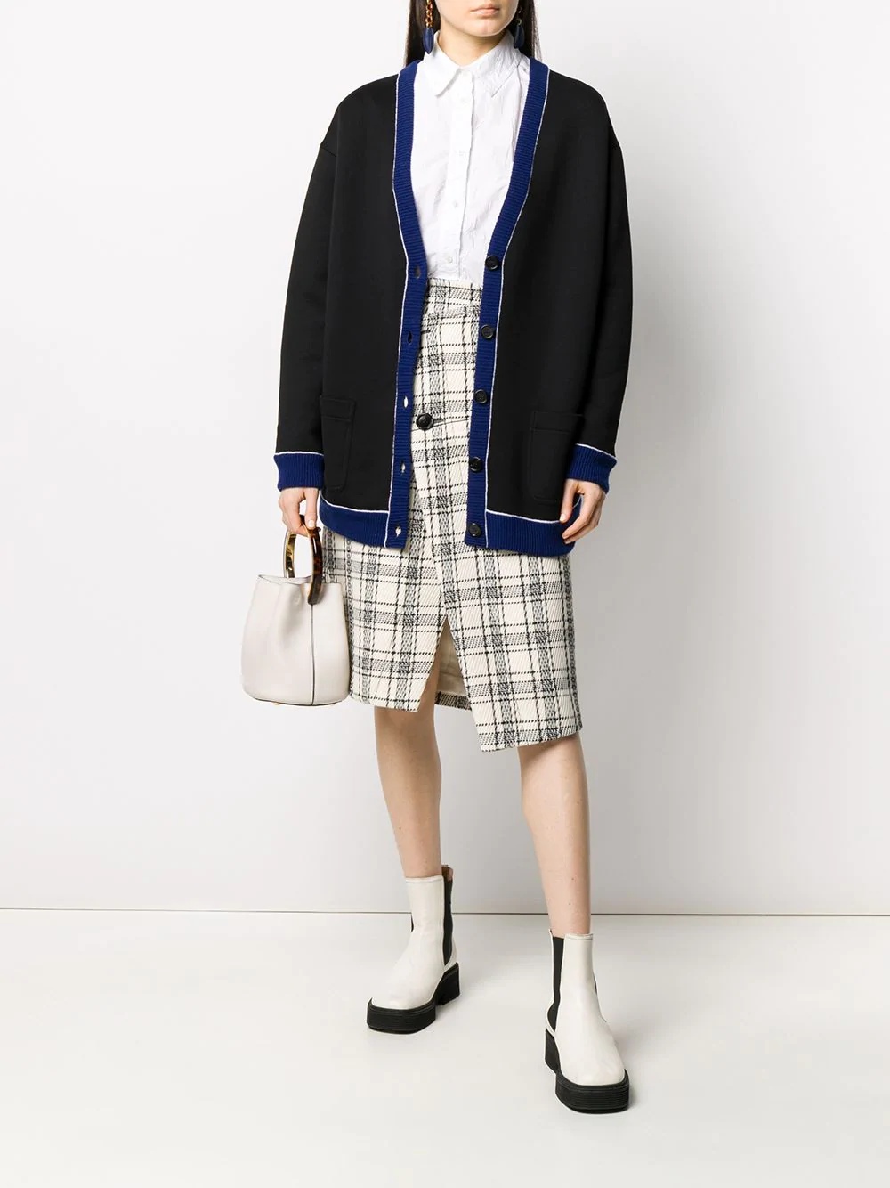 checked asymmetric skirt - 2