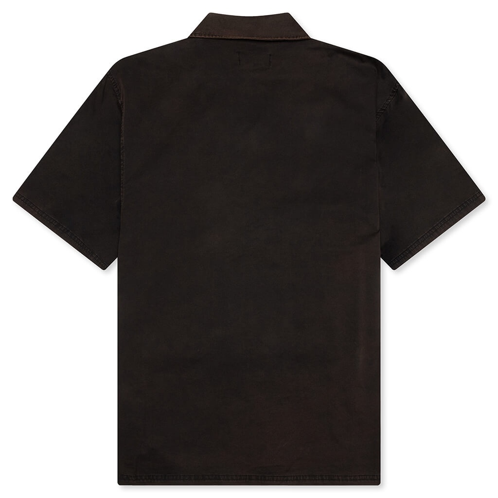 SCRIPT CAMP COLLAR SHIRT - JET BLACK - 2