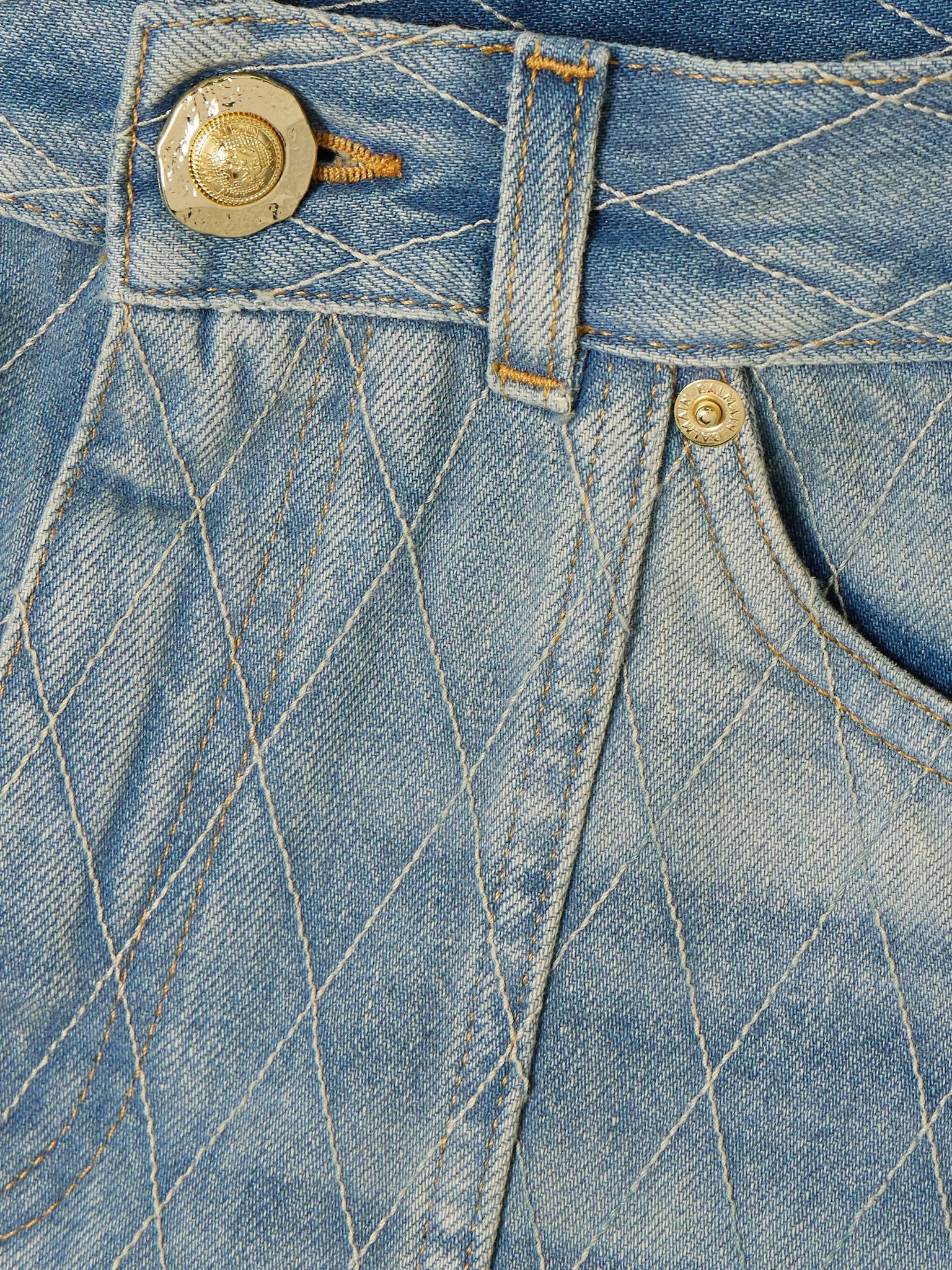 Embroidered denim shorts Light denim - 4