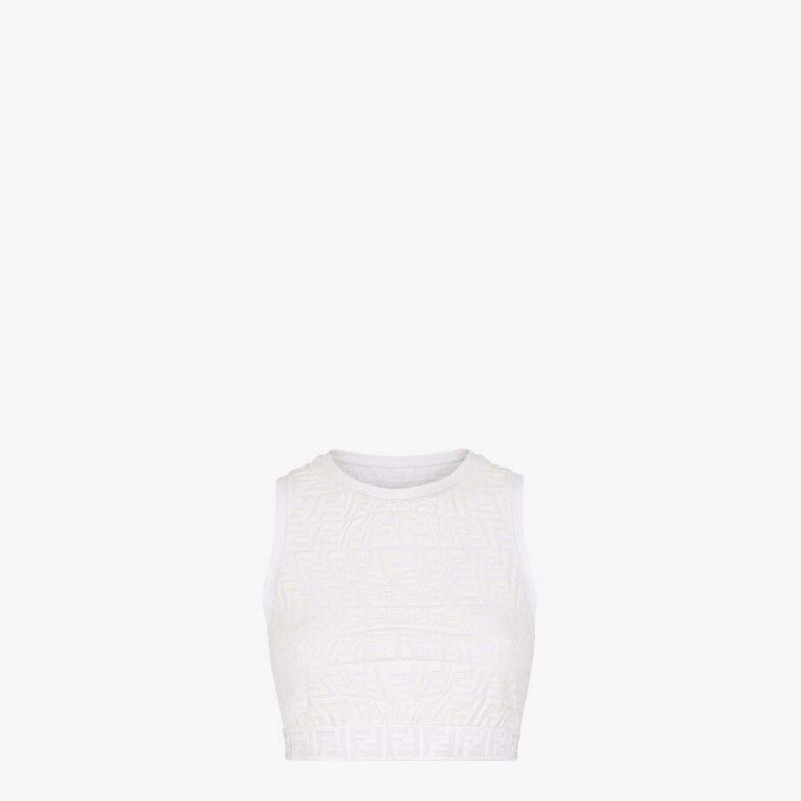 White tech fabric top - 1