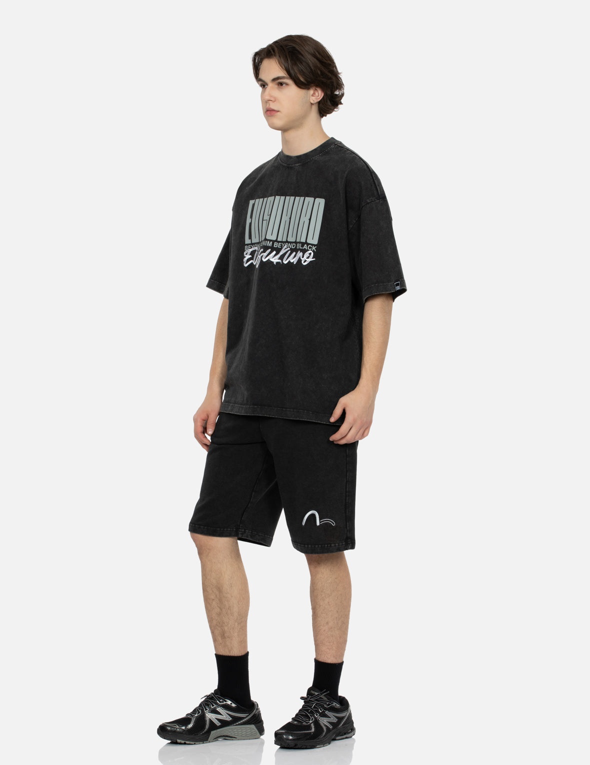 Seagull and Logo Embroidery Regular Fit Sweat Shorts - 4