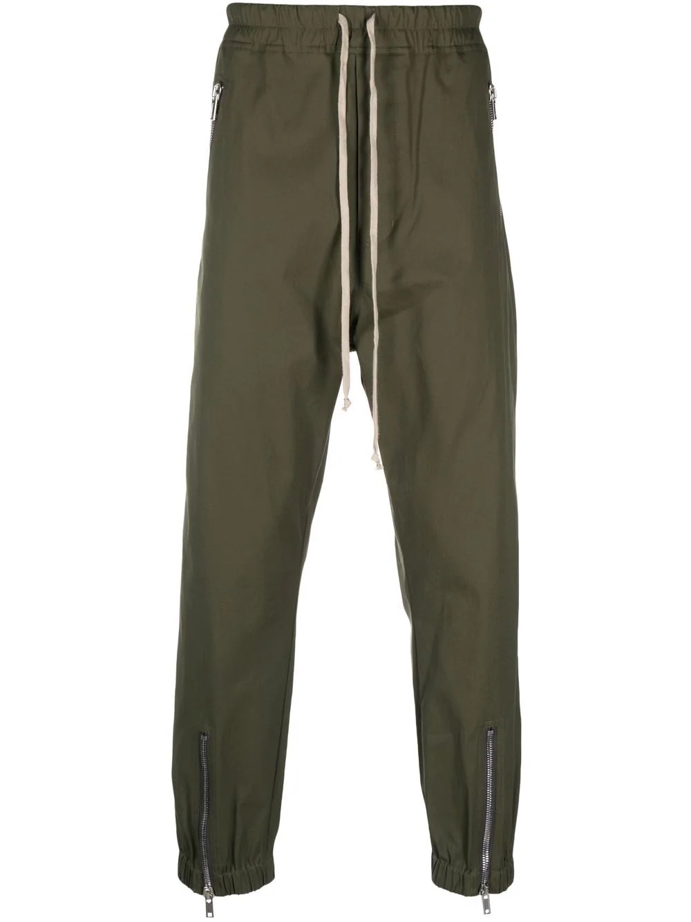 zip-detail drawstring-waist trousers - 1