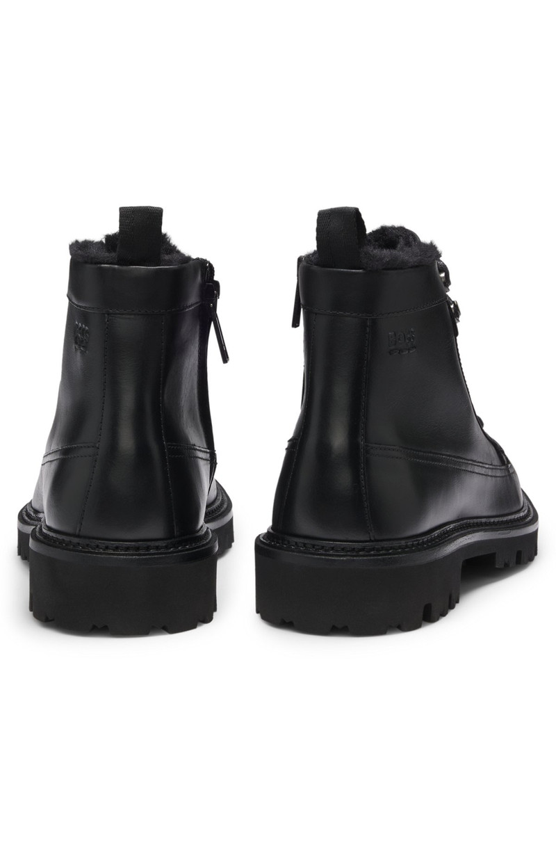 LEATHER HALF BOOTS WITH FAUX-FUR LINING 5