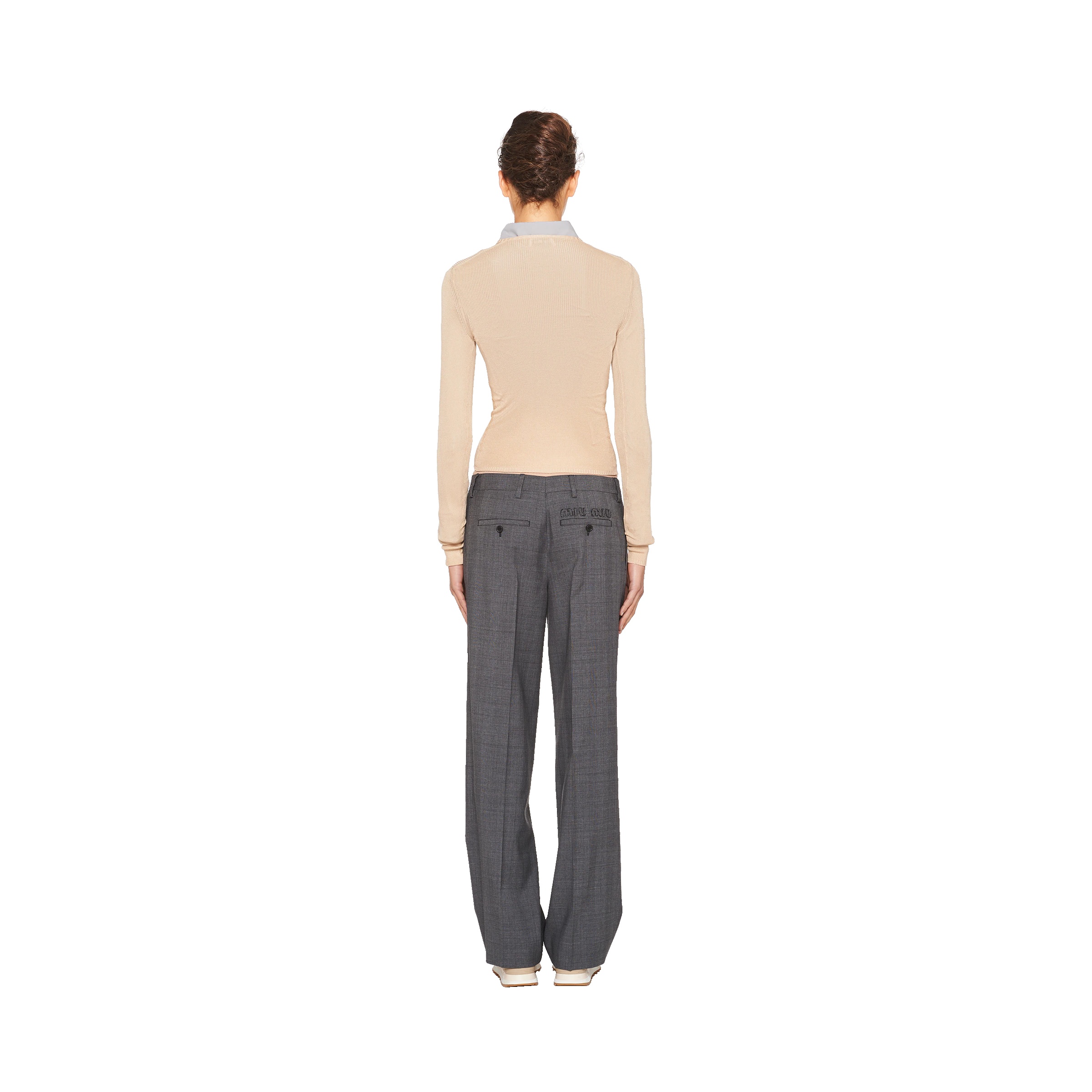 Embroidered Prince of Wales check pants - 4