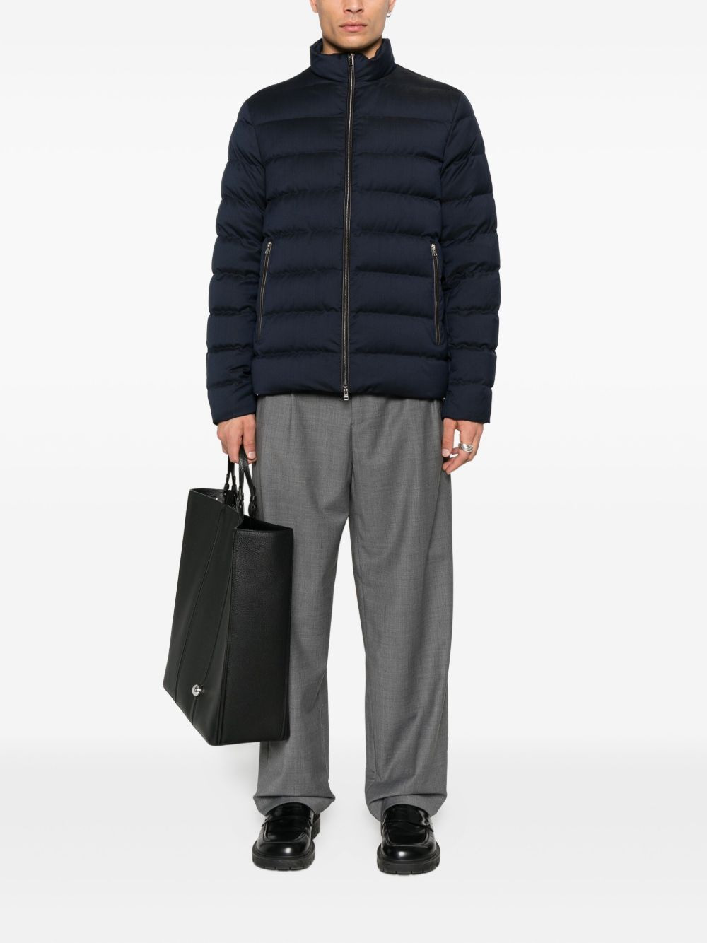 padded zip-front jacket - 2