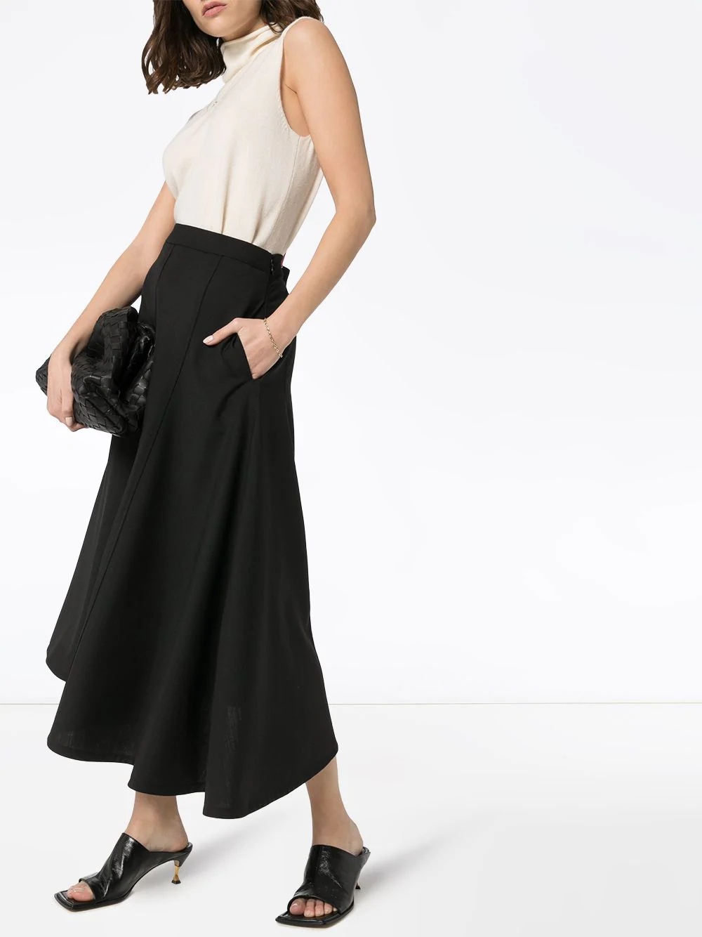 Mia wrap-front midi skirt - 2