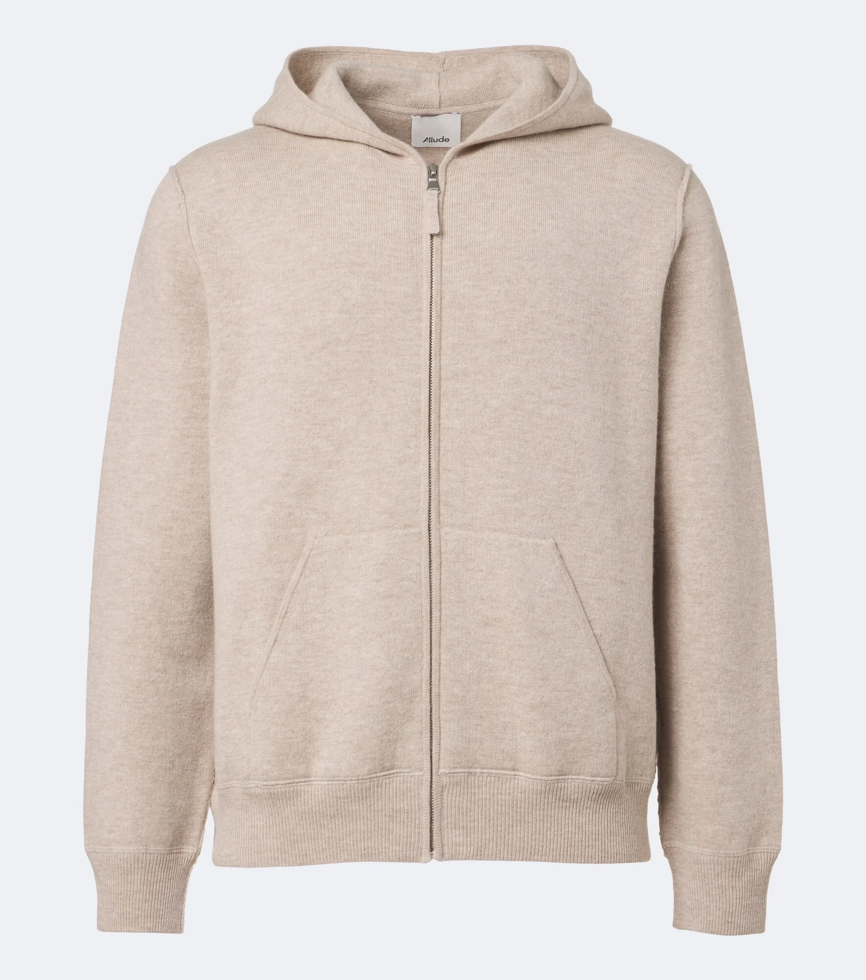 Knitted wool and cashmere zip-up hoodie - 1