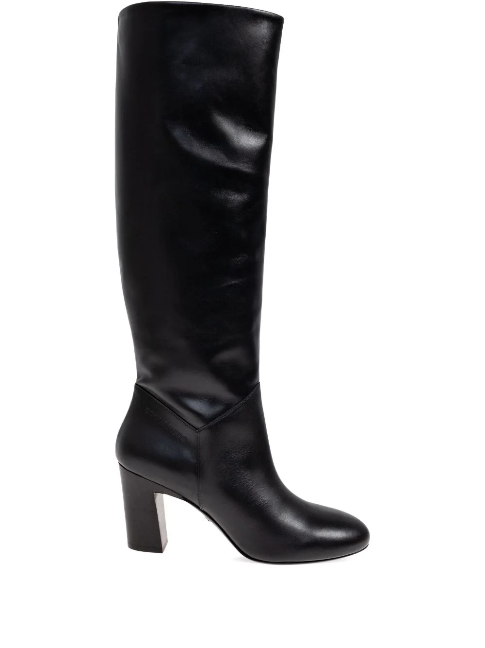 85mm Twin leather block-heel knee-high boots - 1