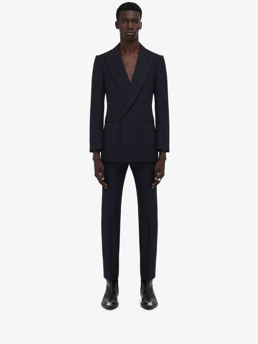 Men's Large Lapel Jacket in Navy - 2