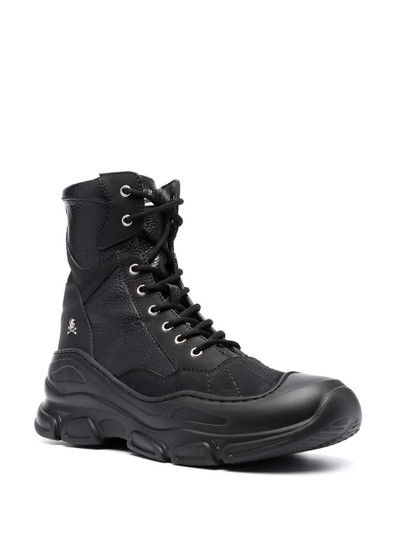 PHILIPP PLEIN chunky lace-up leather boots outlook