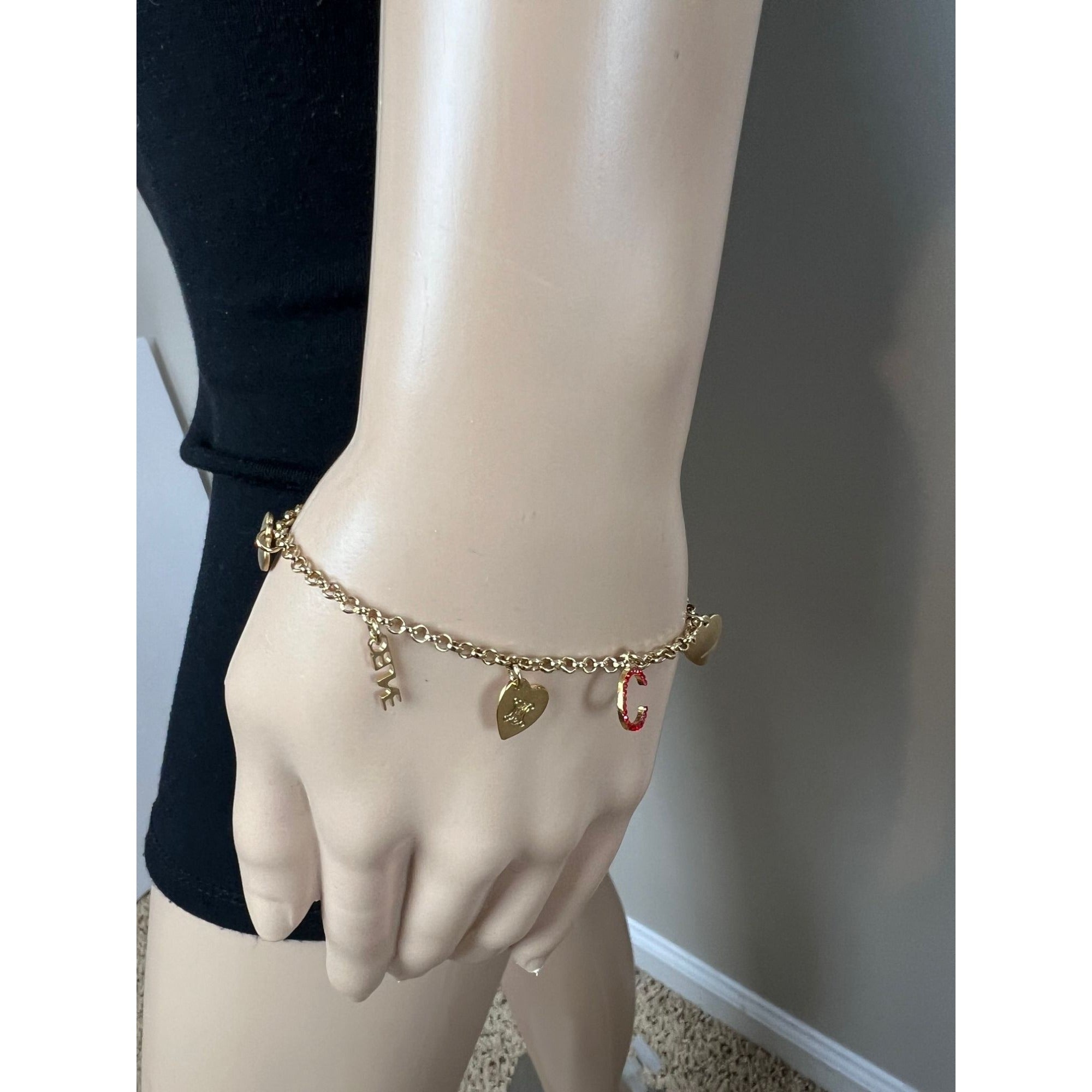 Celine Triomphe Gold metal Charm Bracelet - 4