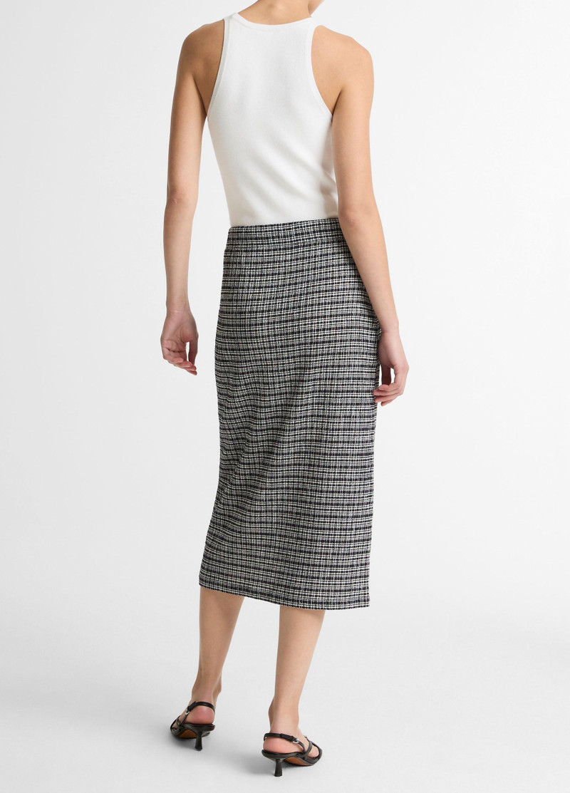 Vince Plaid Grid-Knit Midi Skirt outlook