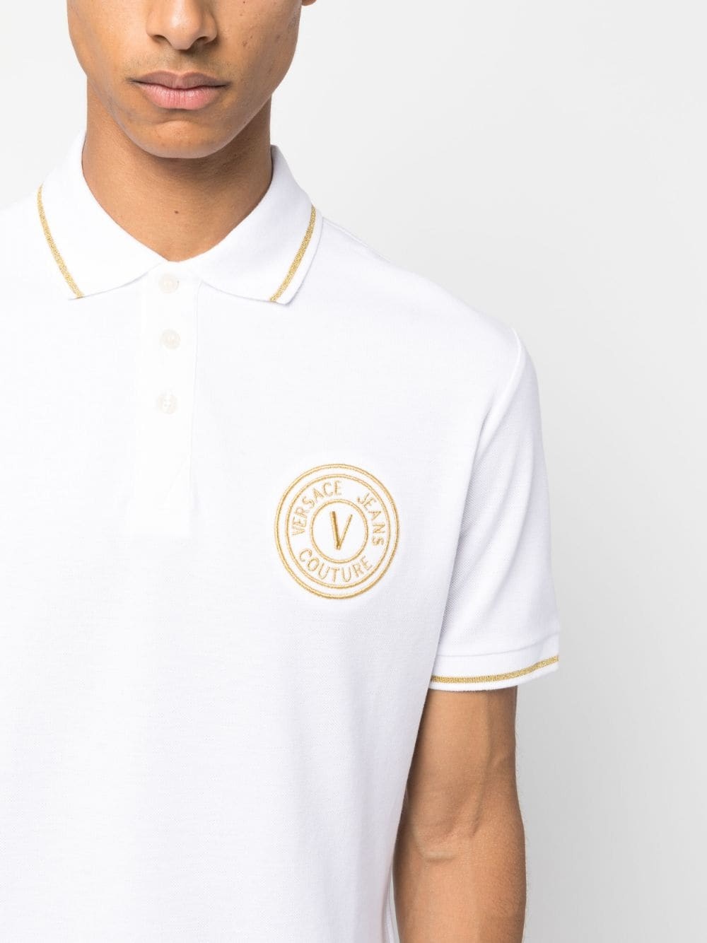logo-embroidered cotton polo shirt - 5