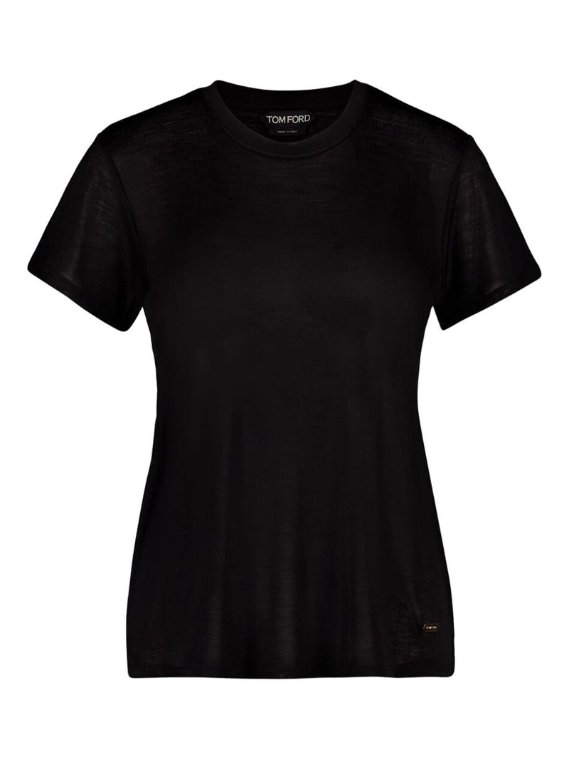 rib-jersey silk T-shirt 1