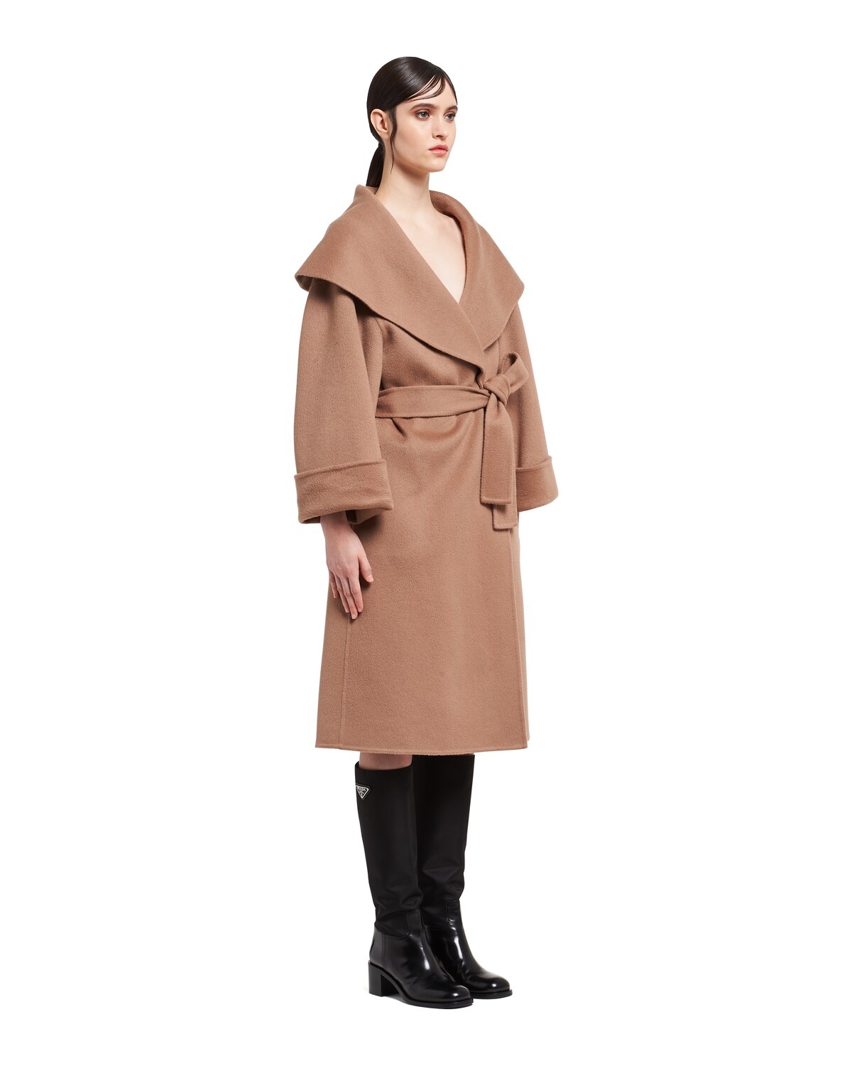 Single-breasted cashmere velour coat - 3