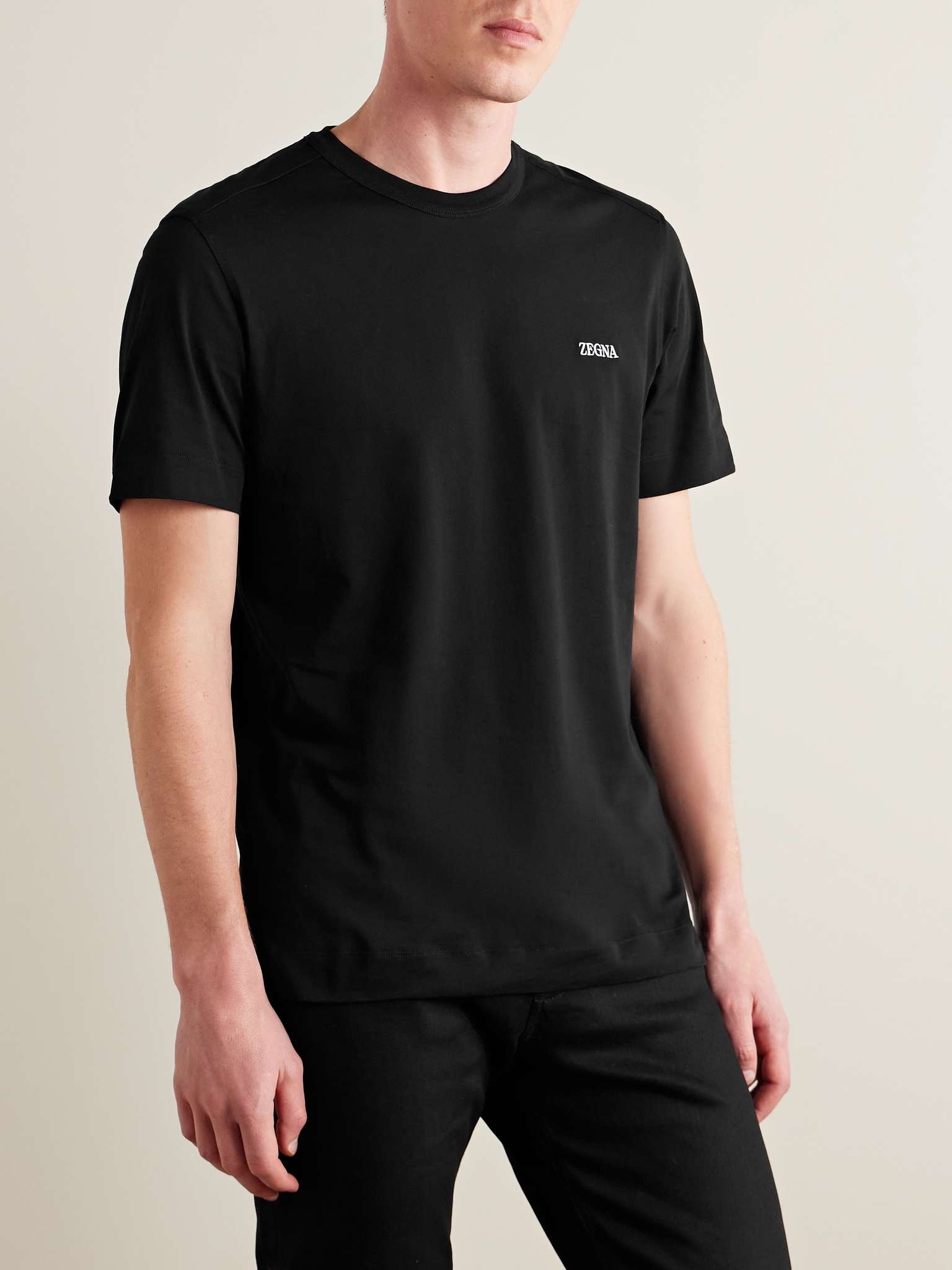 Slim-Fit Logo-Embroidered Cotton-Jersey T-Shirt - 3
