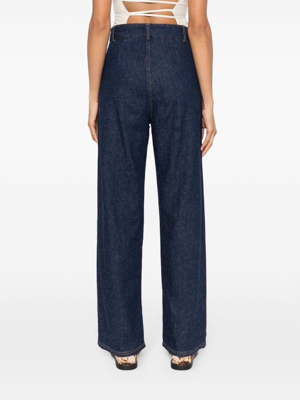 high-waisted straight-leg jeans - 4