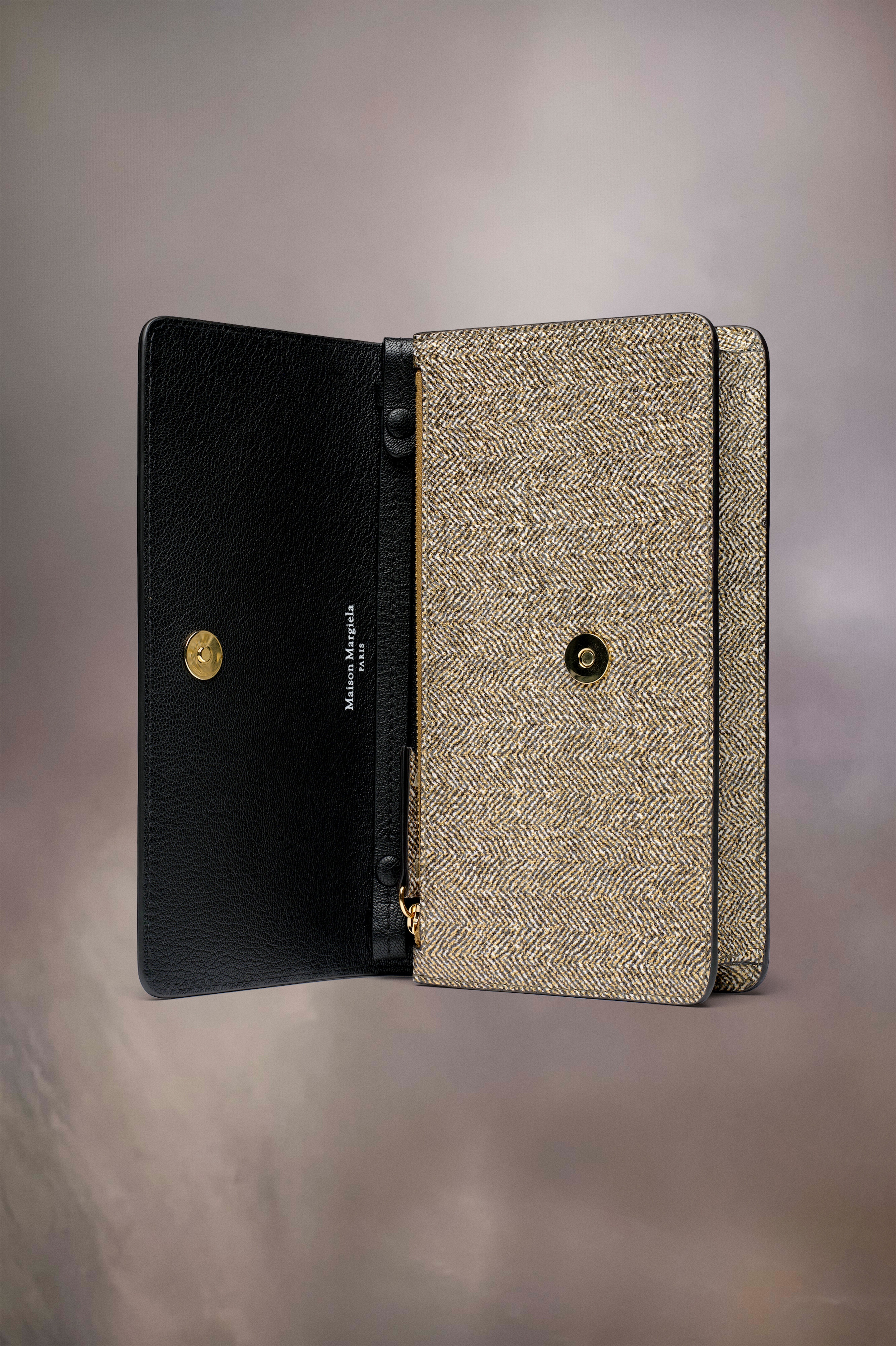 Chain tweed leather wallet - 3