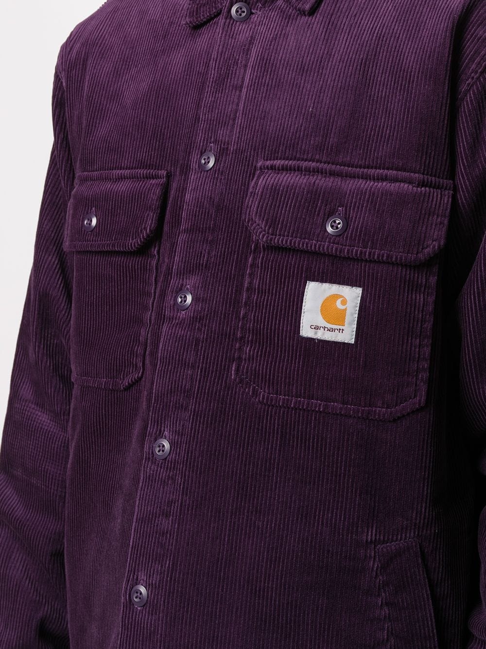 corduroy logo patch shirt  - 5