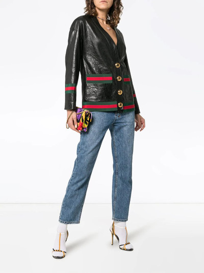 GUCCI contrast trim button-down jacket outlook