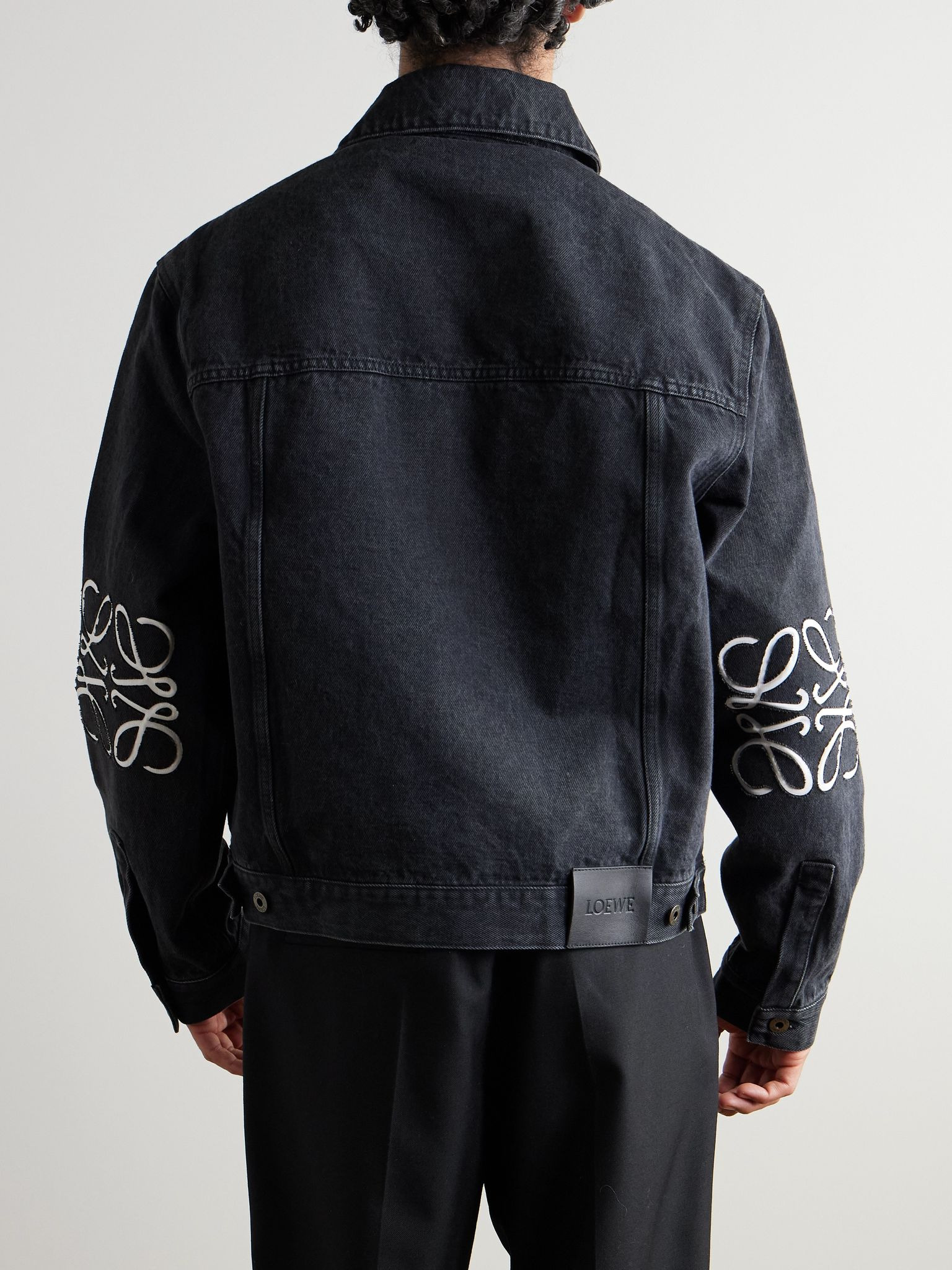 Logo-Detailed Denim Jacket Black - 3