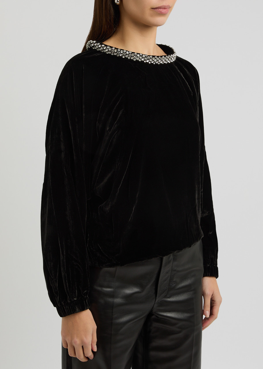 Isabel Marant Bertina Embellished Velvet top - 2