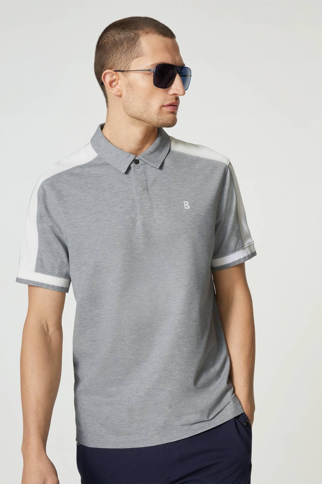 LAGOS POLO SHIRT IN LIGHT GRAY/OFF-WHITE - 2