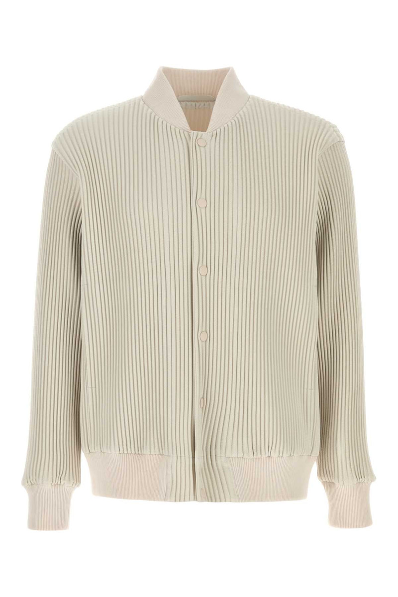 Homme Plisse' Issey Miyake Men Ivory Polyester Bomber Jacket - 1