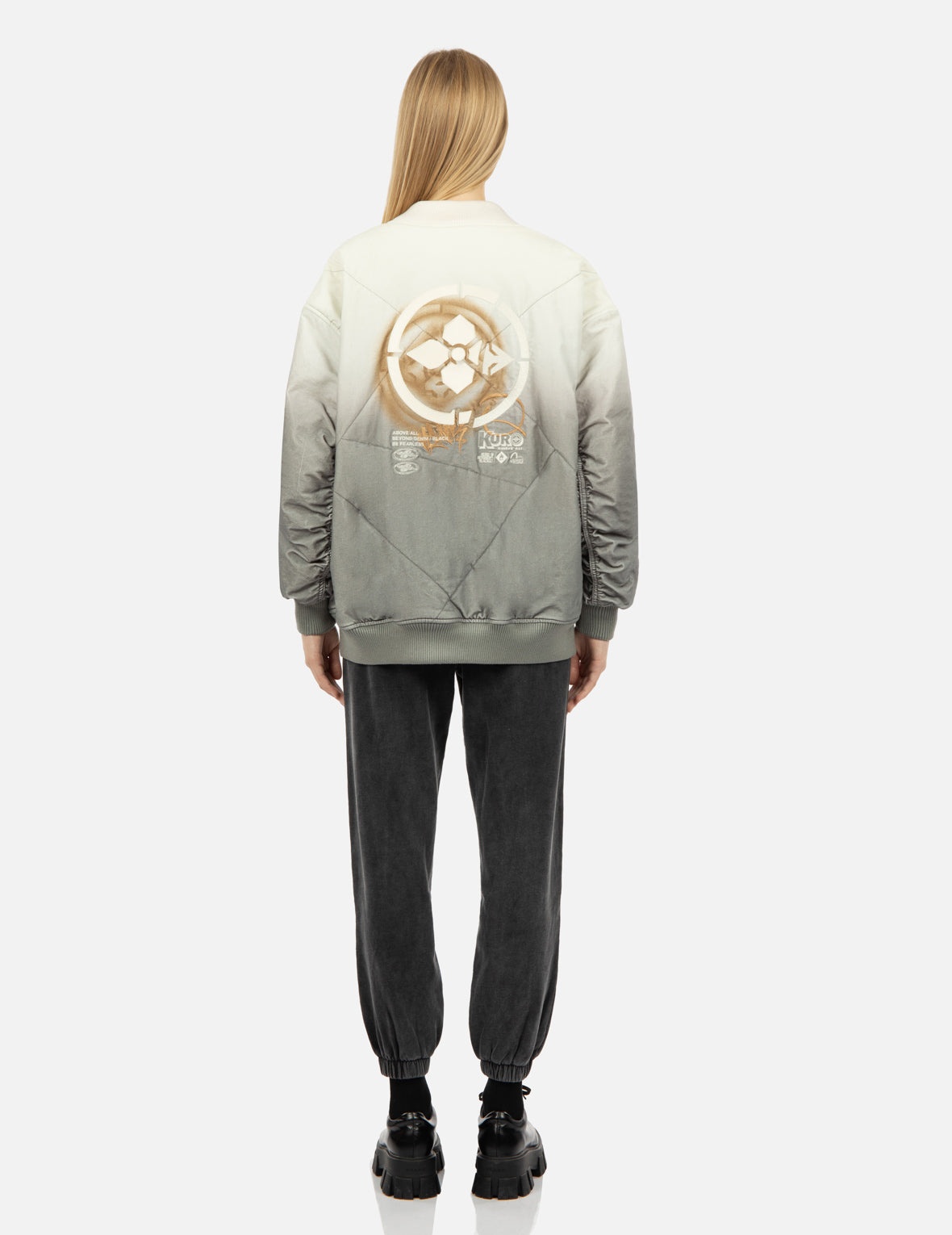 Gradient Oversized Padded Bomber Jacket - 5