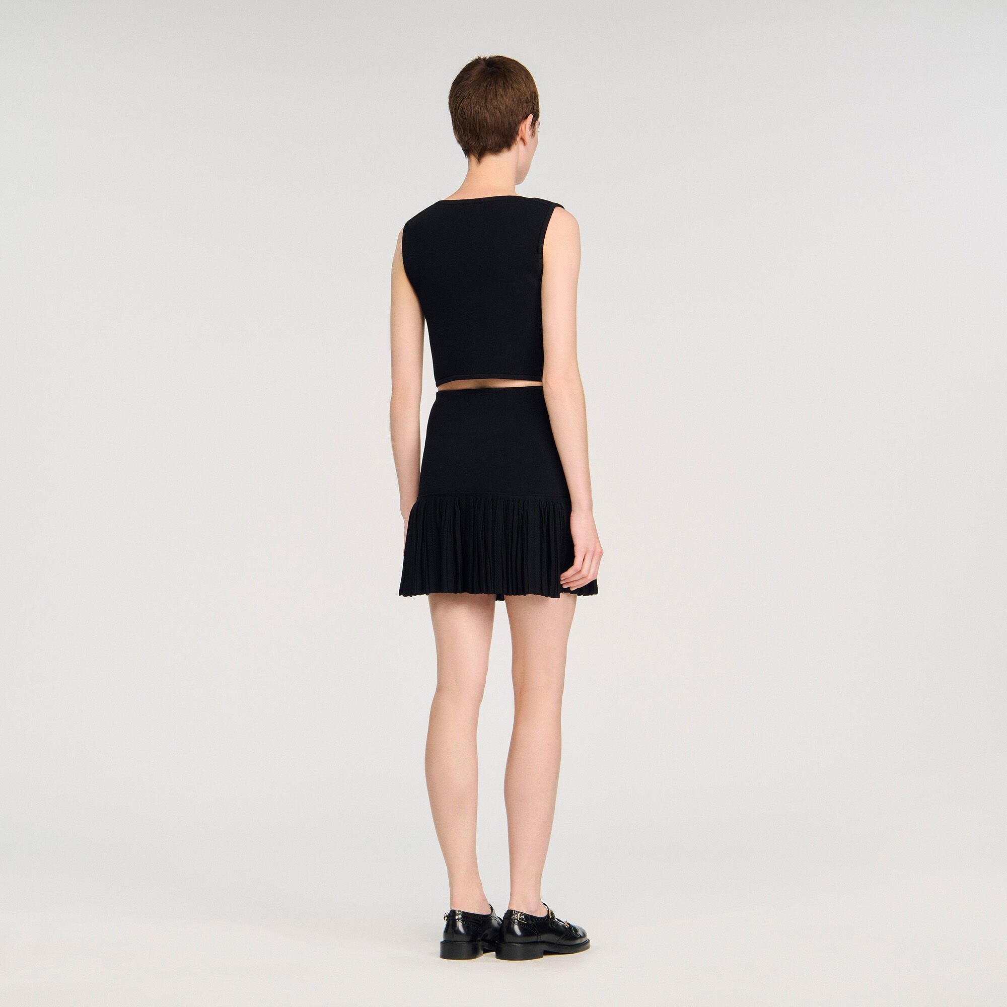 MINI PLEATED KNIT SKIRT - 5