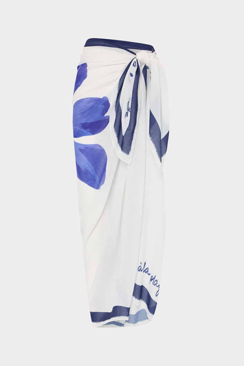 Blue Plumbago Printed Sarong 1