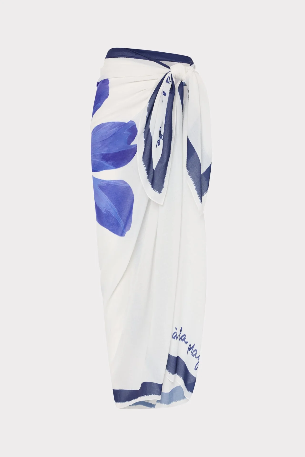 Blue Plumbago Printed Sarong - 1