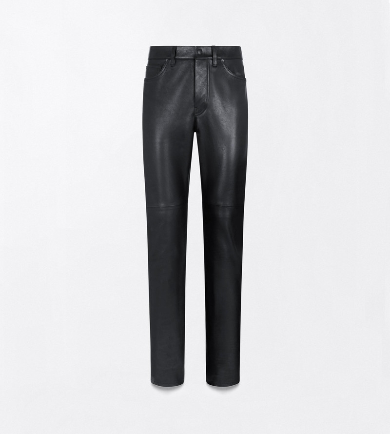 NATURAL GRAIN CALF LEATHER 5 POCKET PANTS 1