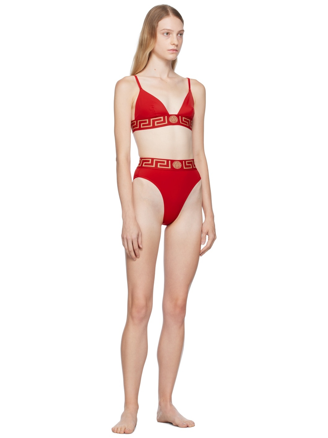 Red Greca Bikini Bottoms - 4