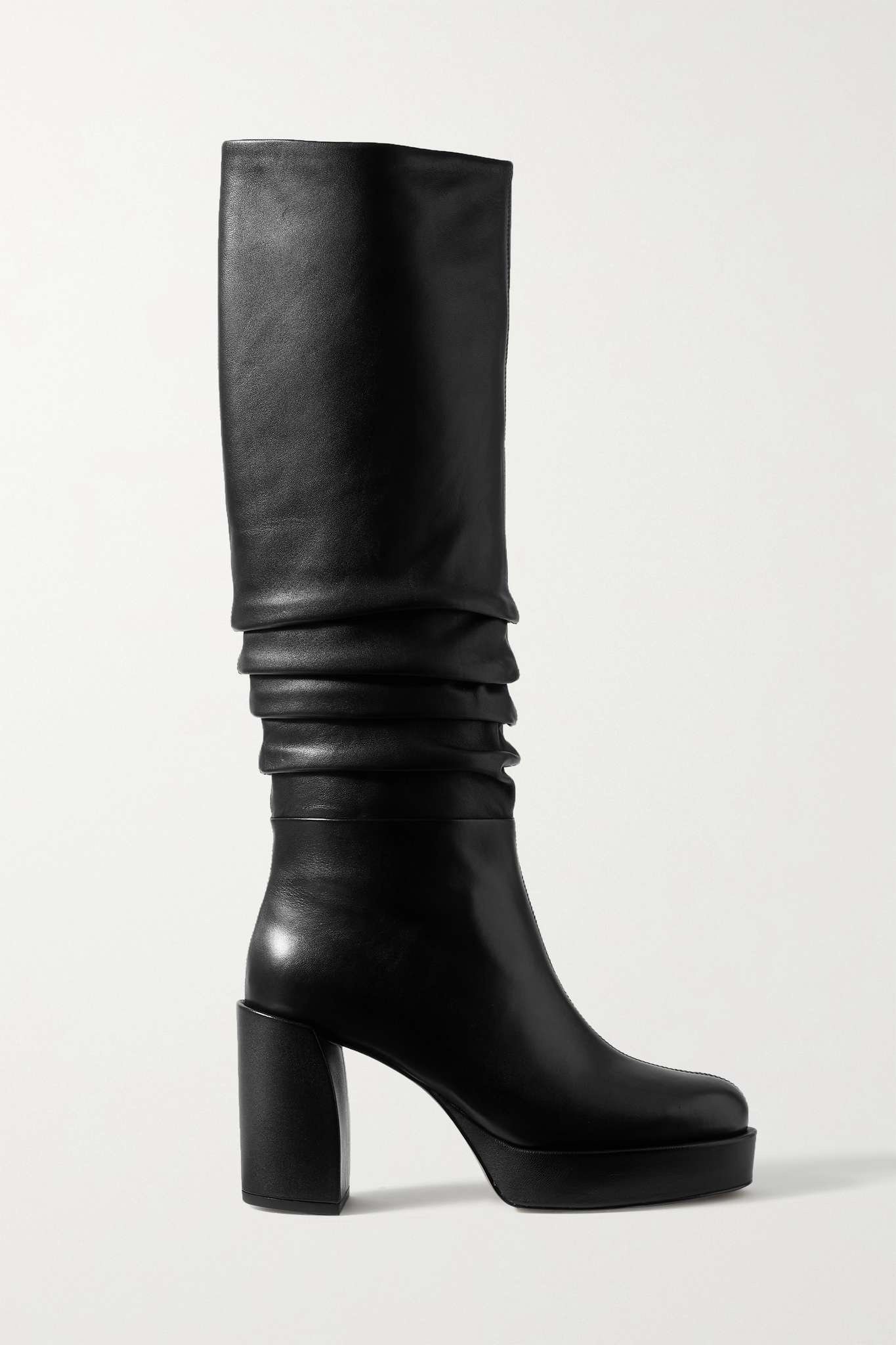 Naomi ruched leather knee boots - 1