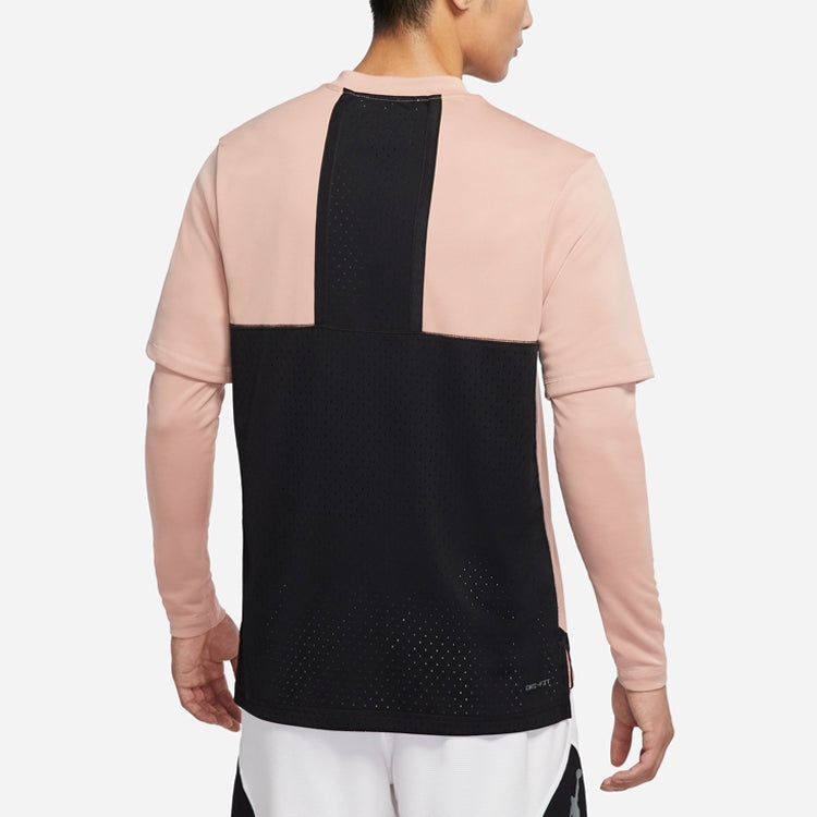 Air Jordan Dri-fit Casual Sports Round Neck Colorblock Long Sleeves Pink Gray DH9084-609 - 5