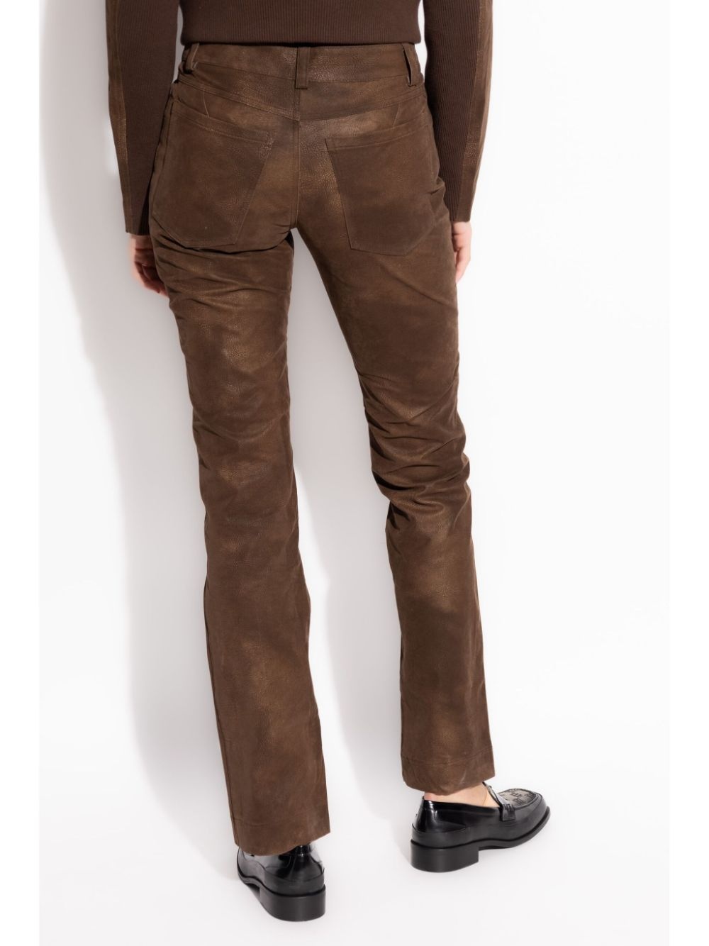 logo-plaque tapered trousers - 4