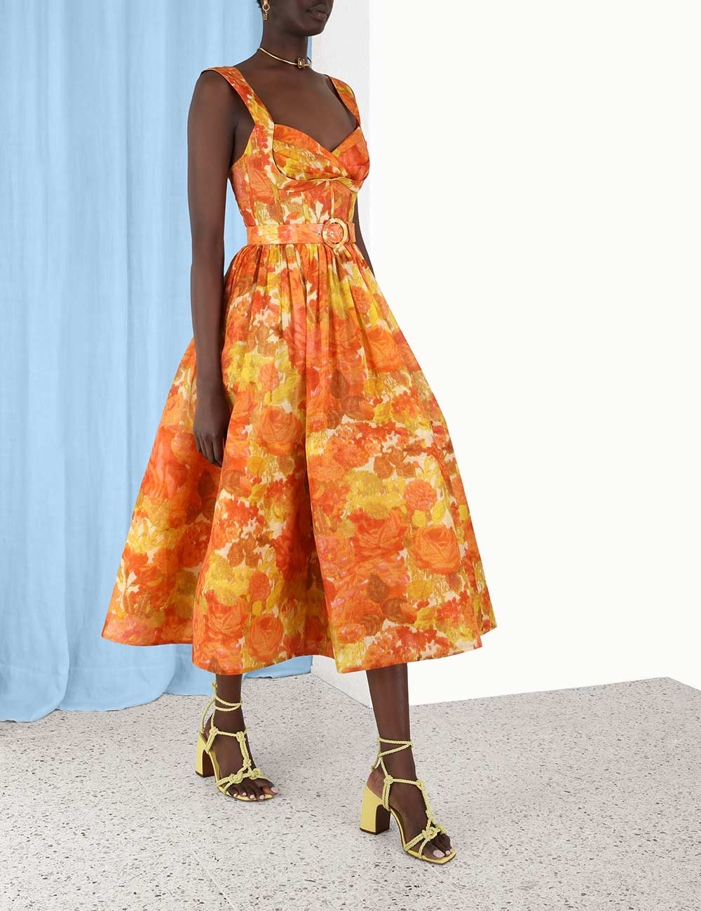 knee length dresses for ladies Zimmermann High Tide Picnic Dress  luxury-24