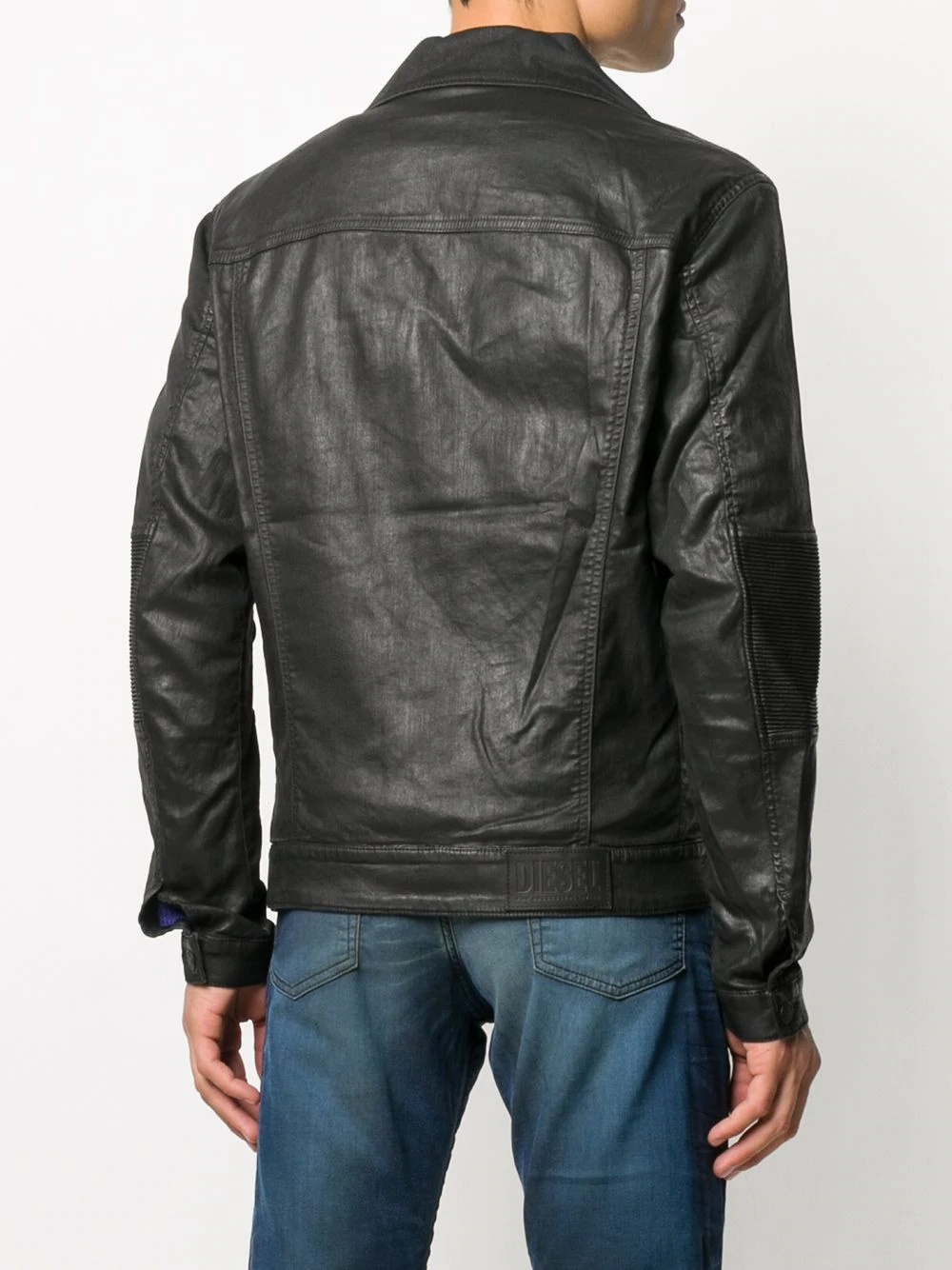 zip-up faux leather jacket - 4