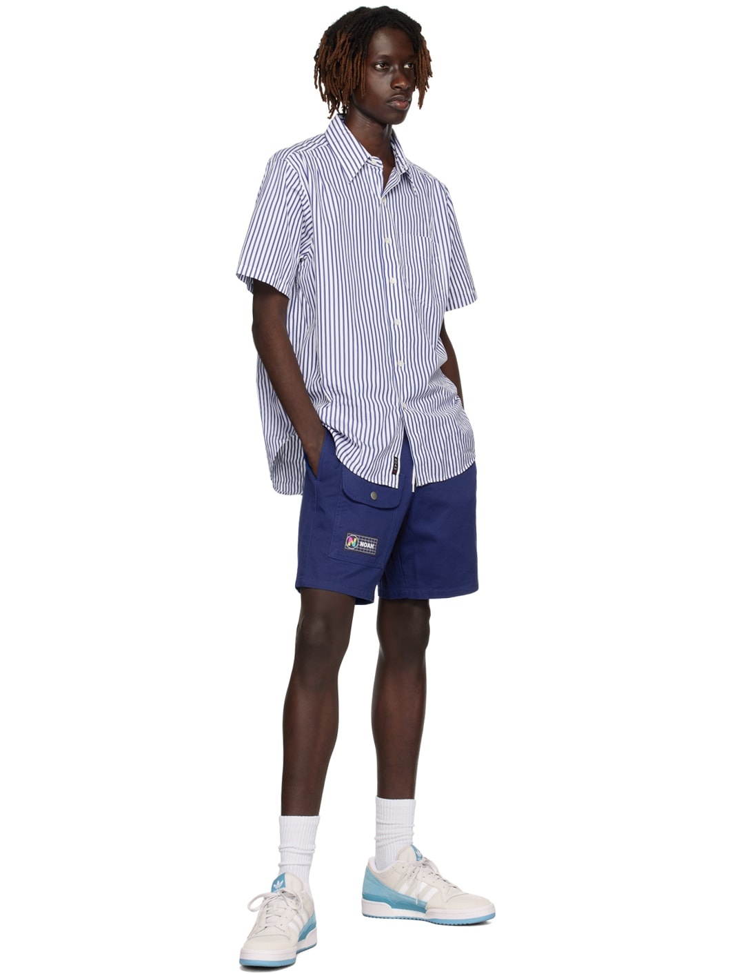 Navy Flap Pocket Shorts - 4