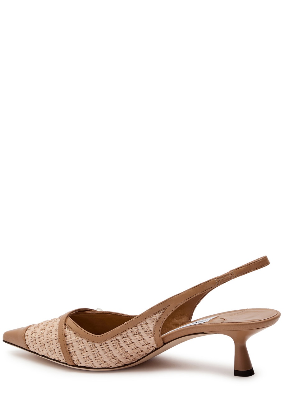 Jimmy Choo Amita 45 Raffia Slingback Pumps - 2