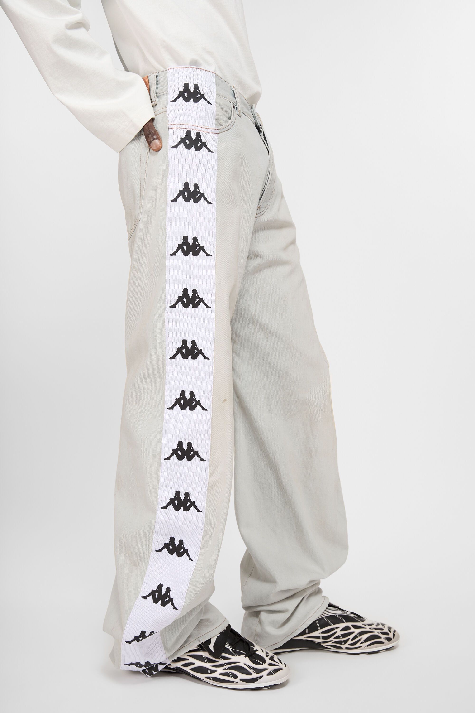 Loose fit jeans - 1981M Acne Studios x Kappa - Light blue/white - 4