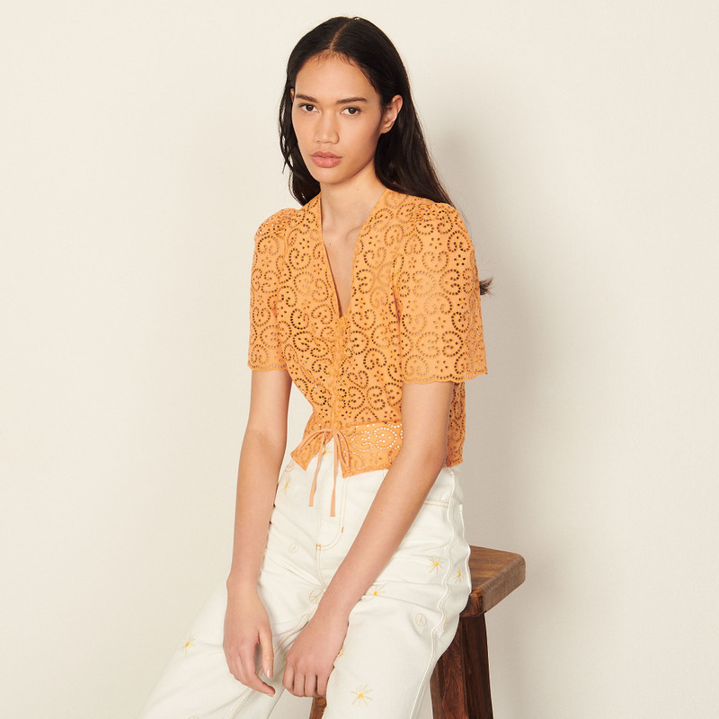 Sandro Broderie anglaise top outlook