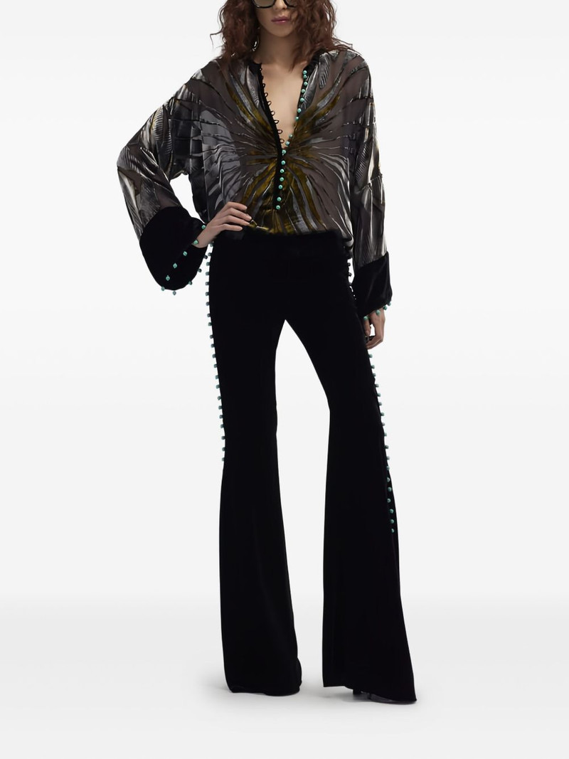 Roberto Cavalli bead-embellished flared trousers outlook